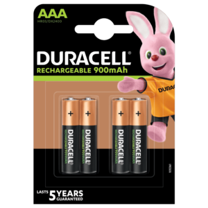 Pack 4 Pilas AAA Recargables 900 mAh Duracell