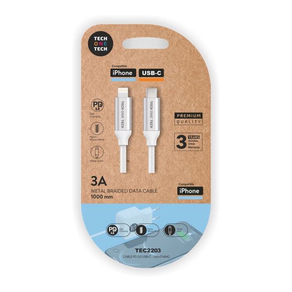 Cable cargador Lightning _ USB-C